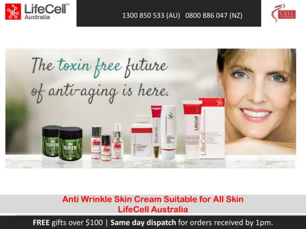 Anti Wrinkle Skin Cream Suitable for All Skin LifeCell Australia