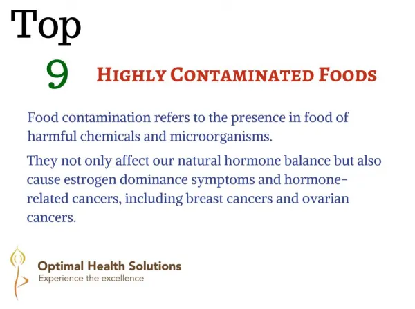 Top 9 highly Contaminated Foods