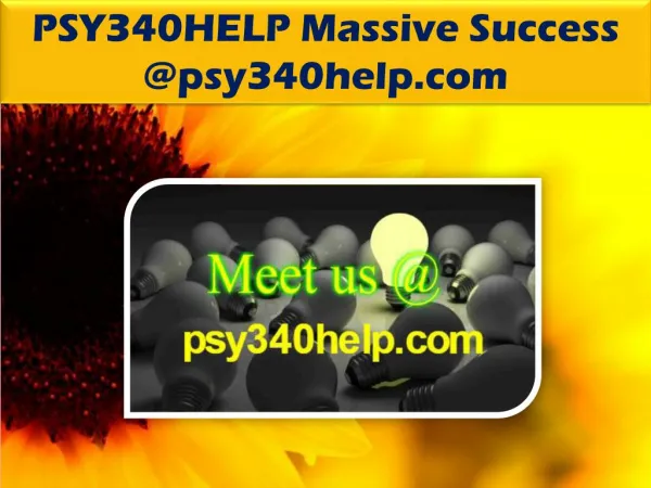 PSY340HELP Massive Success @psy340help.com