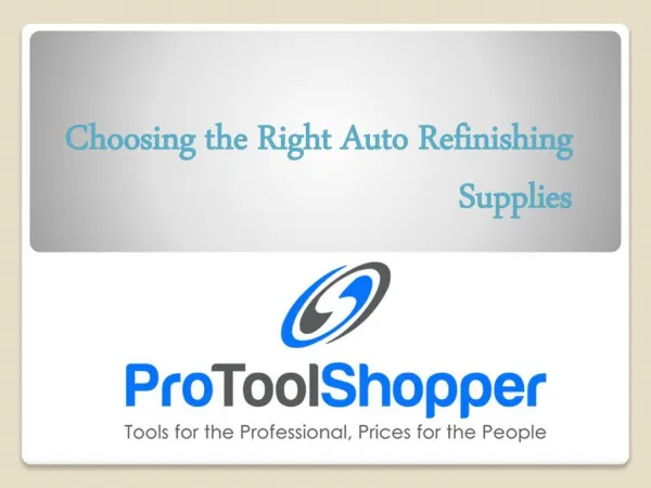 Choosing the Right Auto Refinishing Supplies