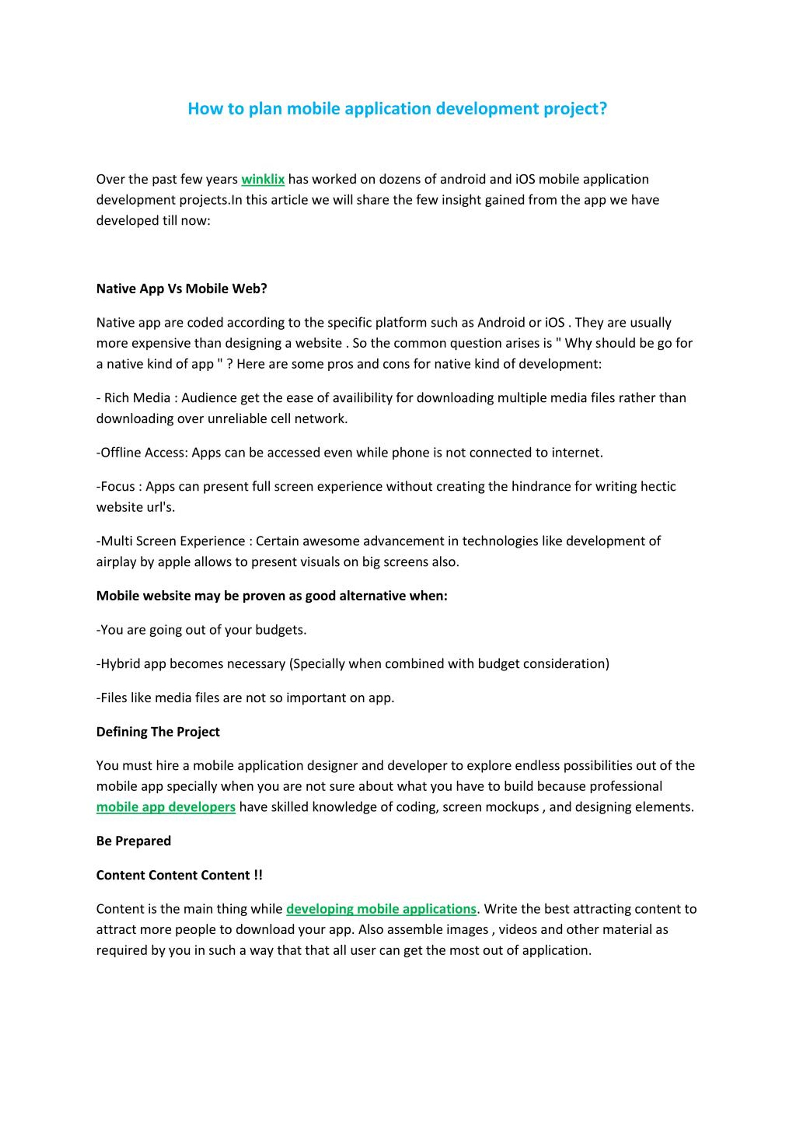 PPT - How to plan mobile application development project? PowerPoint ...