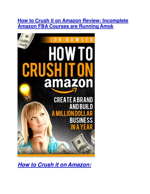How to Crush it on Amazon review- How to Crush it on Amazon (MEGA) $21,400 bonus