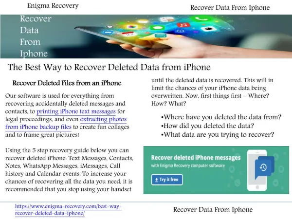 Recover Data From Iphone