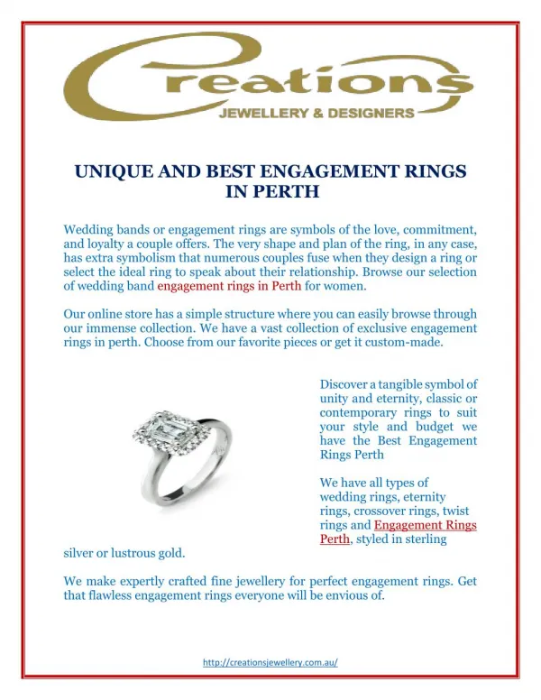 Best and Unique Engagement Rings in Perth – Creations Jewellery