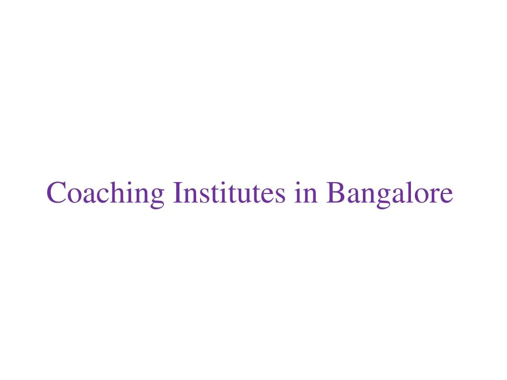 coaching institutes in b angalore
