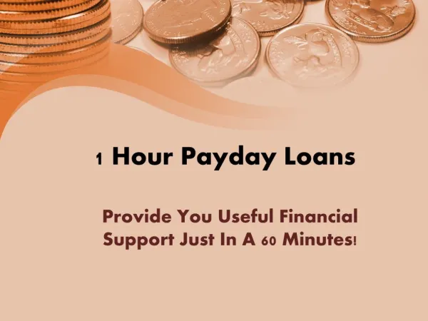 Meet Your Credit Urgency Easily By Using Service Of 1 Hour Payday Loans