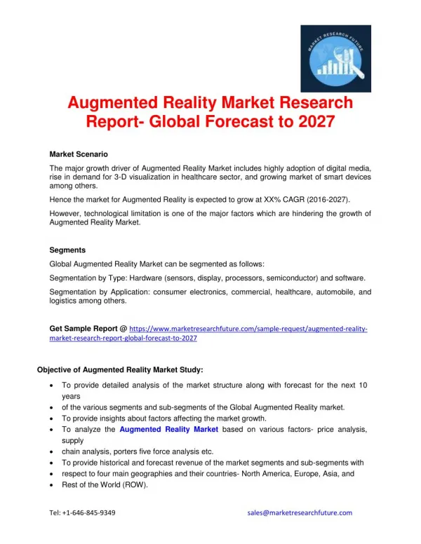 Augmented Reality Market Research Report- Global Forecast to 2027