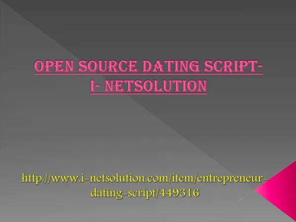 Open source Dating Script- i-Netsolution