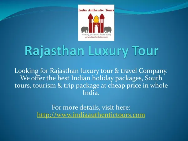 Rajasthan luxury tour