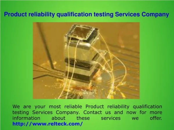 Reliability engineering services company