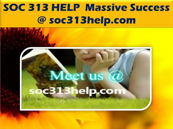 SOC 313 HELP Massive Success @ soc313help.com