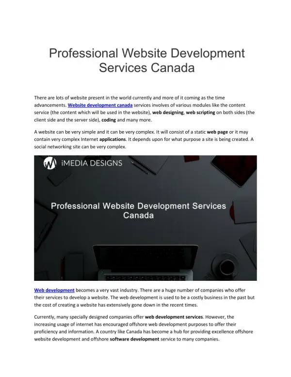 iMedia Designs - Professional Website Development Canada