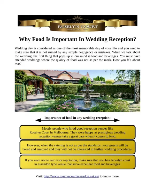 Why Food is Important in Wedding Reception?