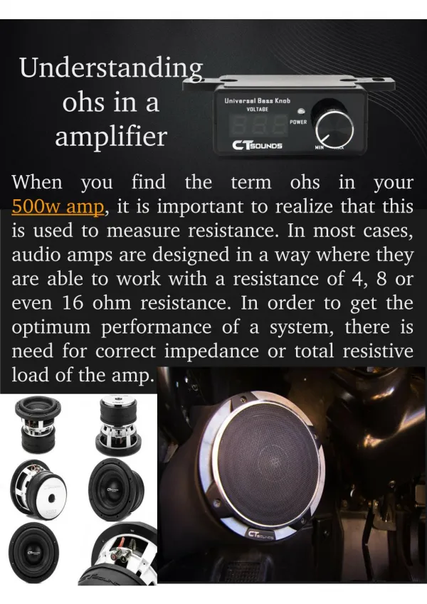 Understanding ohs in a 500w Amplifier