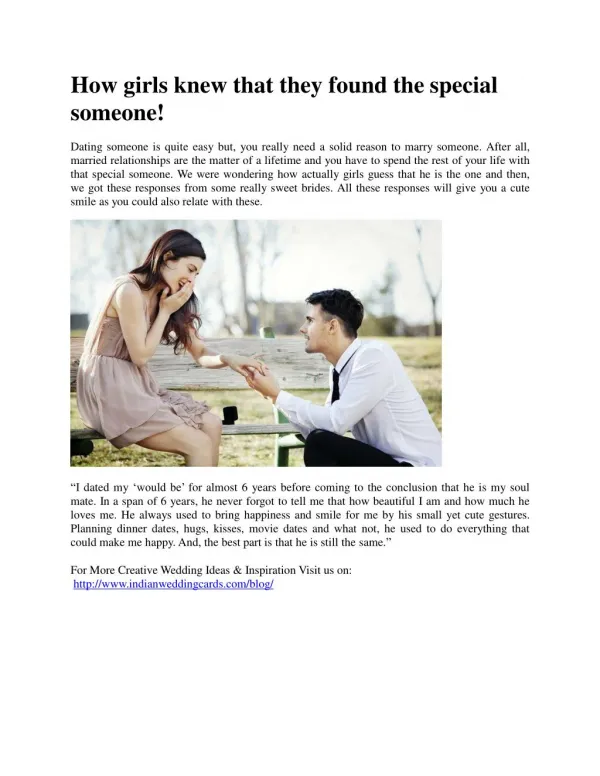How girls knew that they found the special someone!
