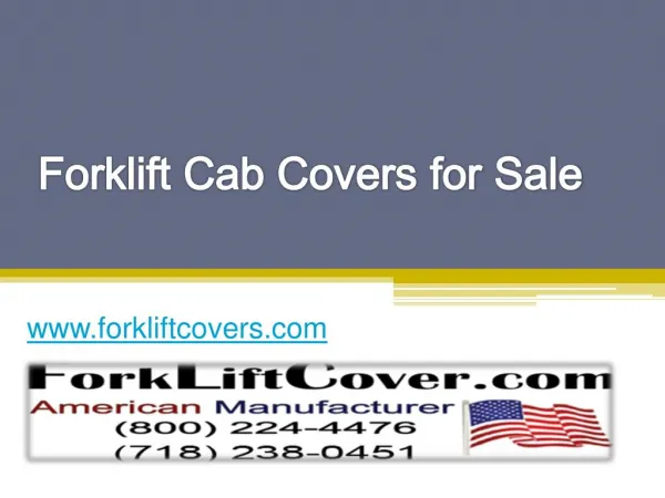 Forklift Cab Covers for Sale - www.forkliftcovers.com