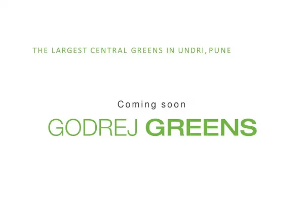 Godrej Greens Undri, Pune @2&3 BHK Apartments
