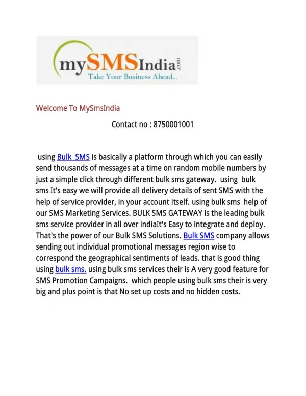 bulk SMS service help companies