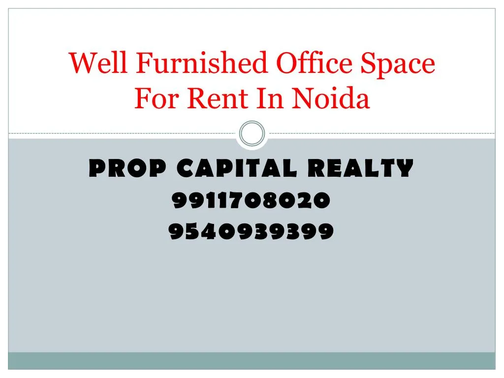 well furnished office space for rent in noida