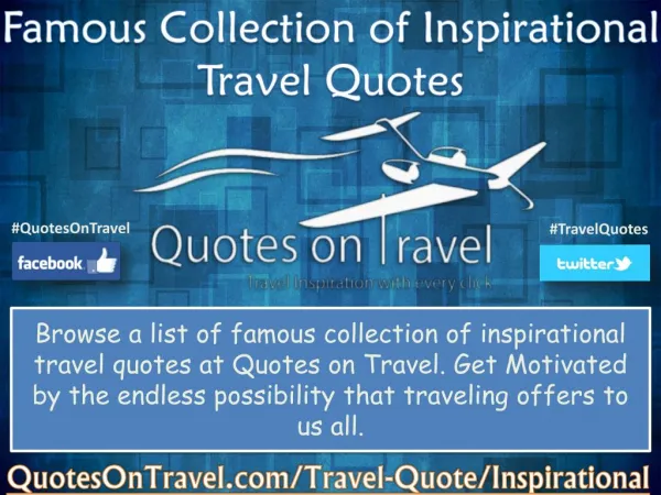 Famous Collection of Inspirational Travel Quotes