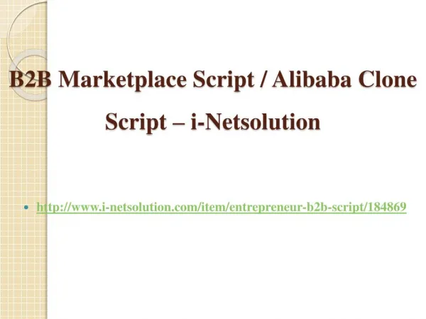 B2B Marketplace Script / Alibaba Clone Script – i-Netsolution