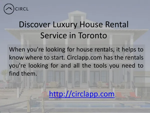 CIRCLAPP - Luxury House Rental Service in Toronto