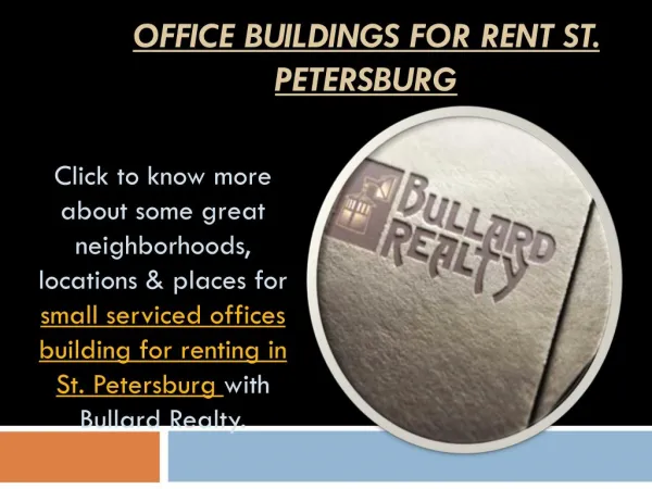 Office Buildings for Rent St. Petersburg