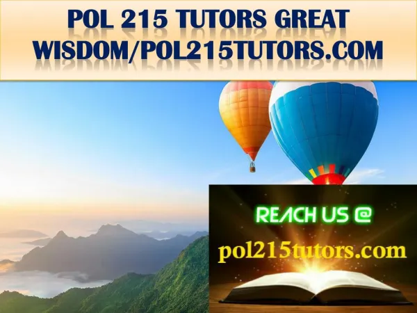 POL 215 TUTORS GREAT WISDOM/pol215tutors.com