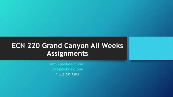 ECN 220 Grand Canyon All Weeks Assignments
