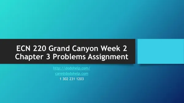 ECN 220 Grand Canyon Week 2 Chapter 3 Problems Assignment