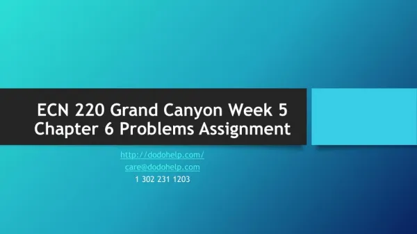 ECN 220 Grand Canyon Week 5 Chapter 6 Problems Assignment