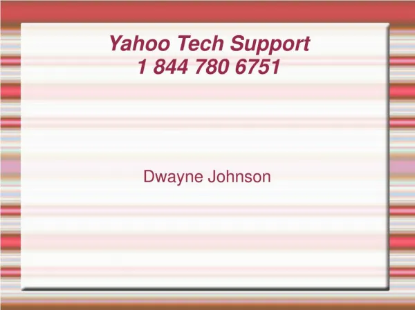 Yahoo Tech Support 1 844 780 6751