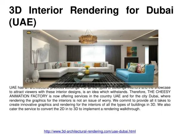 3D Interior Rendering for Dubai (UAE)