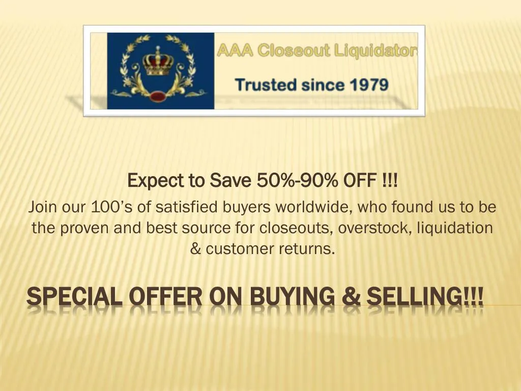 special offer on buying selling