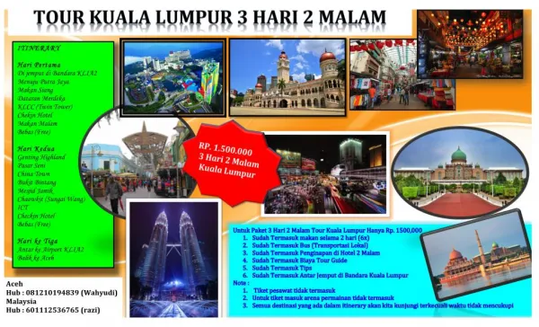 Paket Tour Malaysia 3H 2N