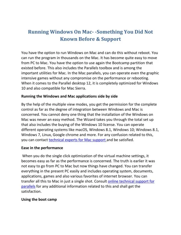 Running Windows On Mac- -Something You Did Not Known Before & Support