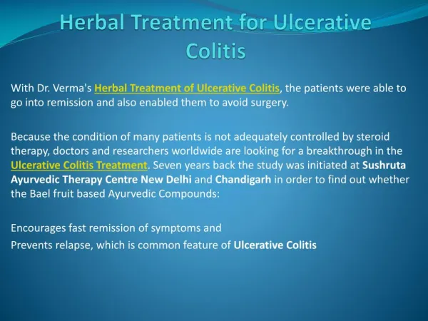 Herbal Treatment for Ulcerative Colitis – Ulcerativecolitiscure