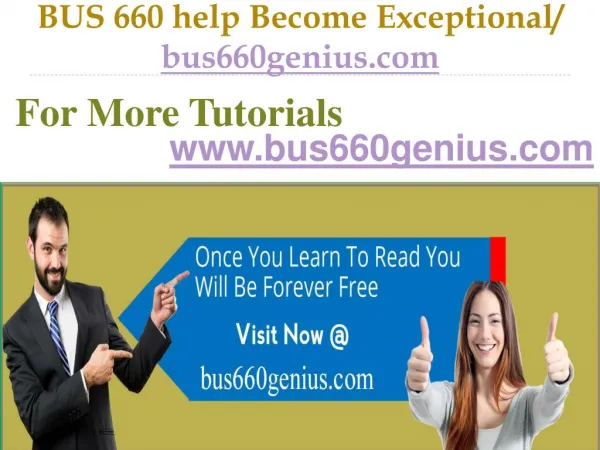 BUS 660 help Become Exceptional / bus660genius.com