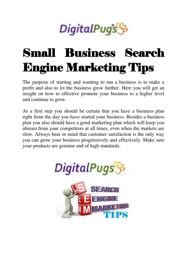 Small Business Search Engine Marketing Tips