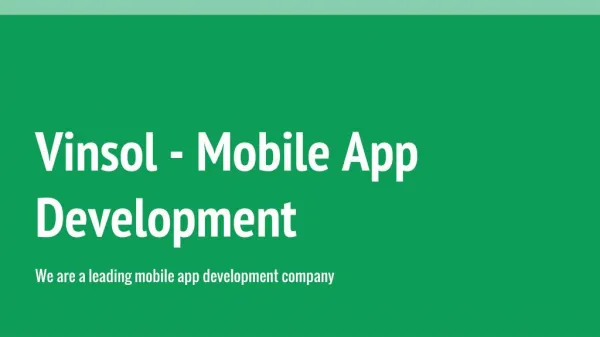 Vinsol - Mobile App Development