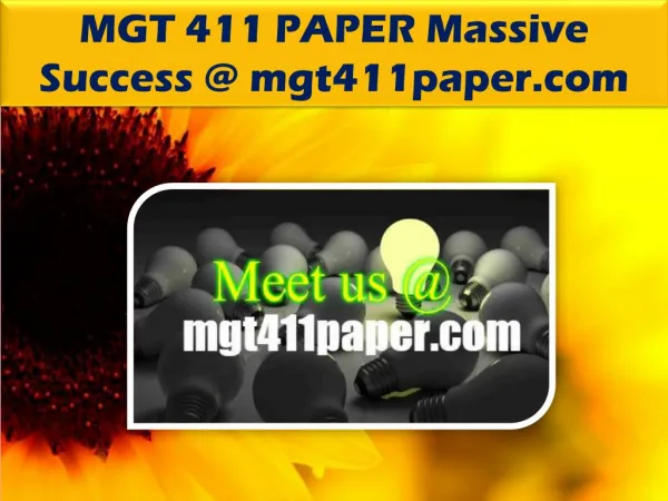 MGT 411 PAPER Massive Success /mgt411paper.com