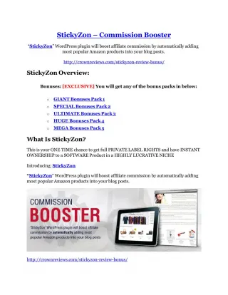 StickyZon review pro-$15900 bonuses (free) - slide 1