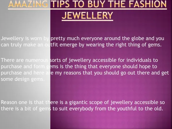 Tips to Buy the Fashion Jewellery