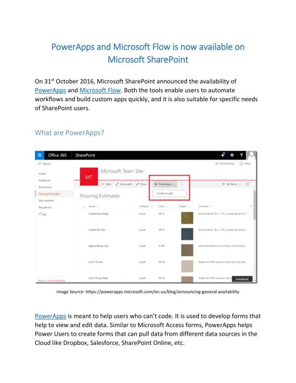 SharePoint welcomes PowerApps and Microsoft Flow