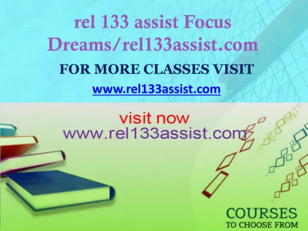 rel 133 assist Focus Dreams/rel133assist.com