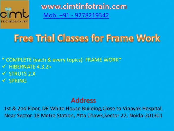 Trial Classes for IT Training at Cimt Technologies.