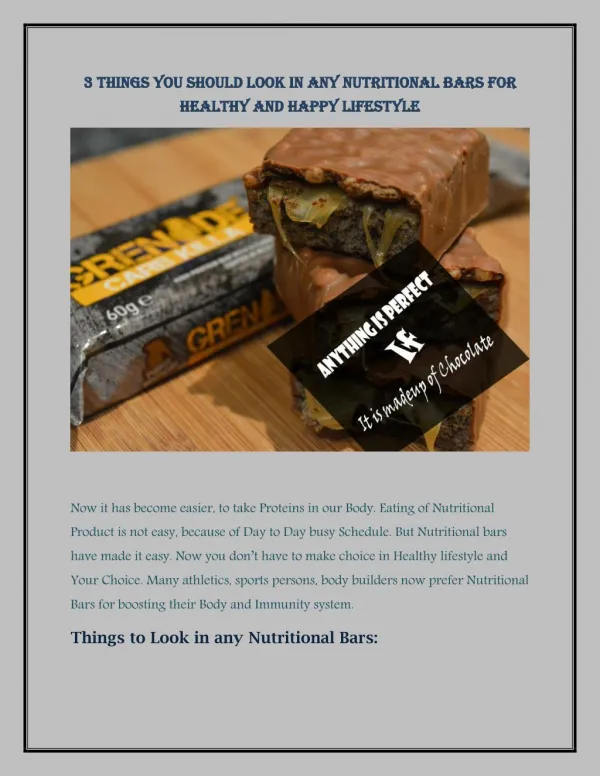 3 Things You Should Look in Any Nutritional Bars for Healthy and Happy Lifestyle