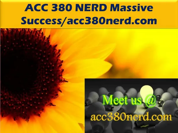 ACC 380 NERD Massive Success/acc380nerd.com