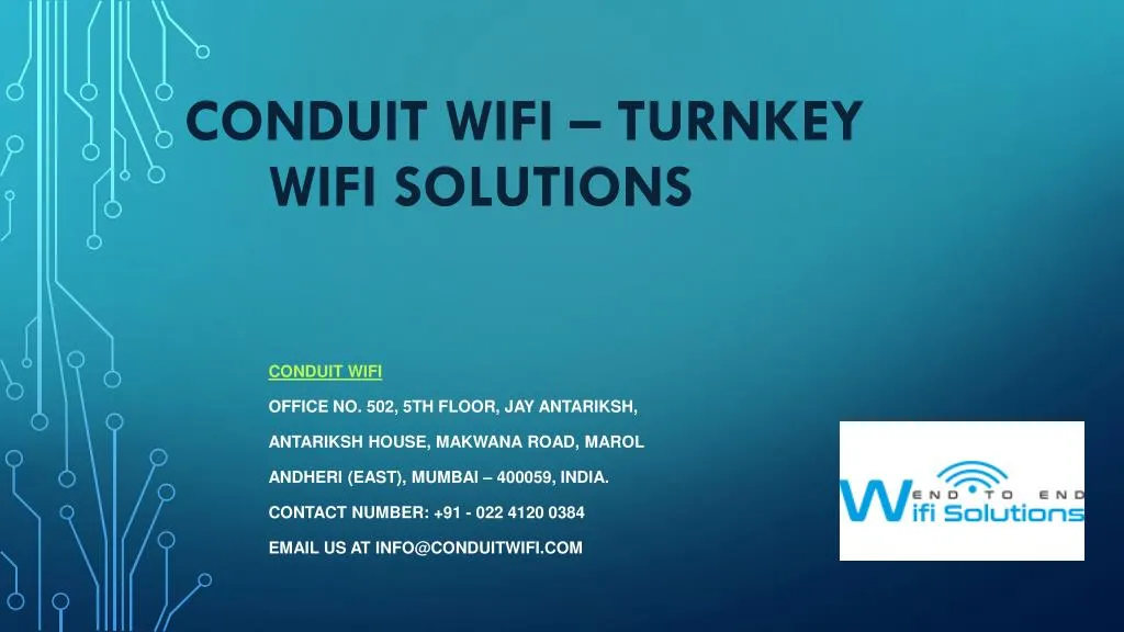 conduit wifi turnkey wifi solutions