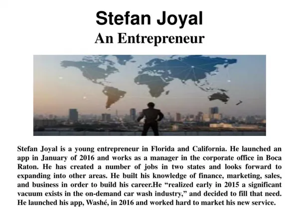 Stefan Joyal - An Entrepreneur
